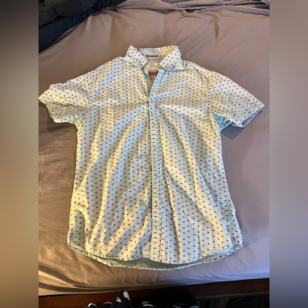 Denim & Flower White and Black Patterned Casual Shirt